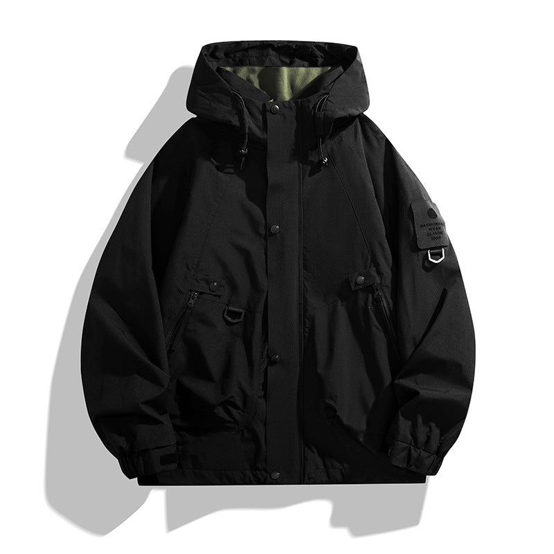 Men's Technical Oversized Field Jacket with water-repellent membrane, utility rings, and concealed snap button placket Fashion Glam