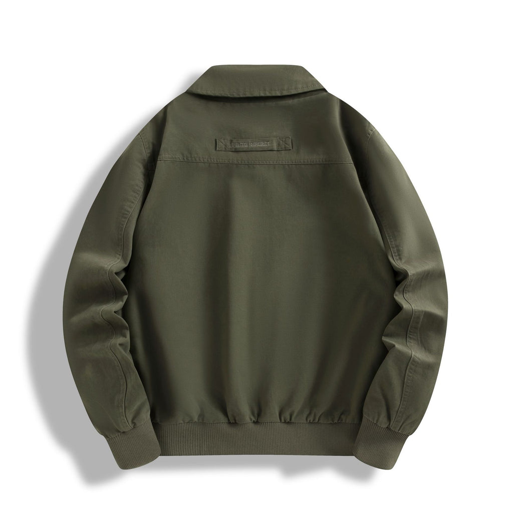 Men's Classic Field Bomber Jacket with Two-Way Zipper and Flap Pockets Fashion Glam