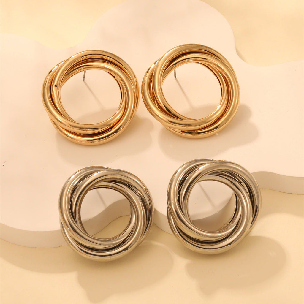 Women's Hanging Earrings with Elegant, Curved Ring Design Fashion Glam