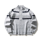 Unisex Norweger cardigan with full zipper, stand-up collar, and side pockets Fashion Glam