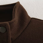 Ladies Boxy Wool Blend Blouson Jacket with Stand-Up Collar, Large Flap Pockets and Elastic Hem Fashion Glam