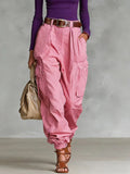 Women's cargo pants with elastic waistband and practical pockets Fashion Glam
