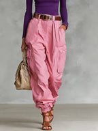 Women's cargo pants with elastic waistband and practical pockets Fashion Glam