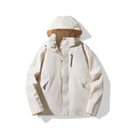Men's Technical Waterproof Hooded Shell Jacket in Minimalist Urban Look Fashion Glam