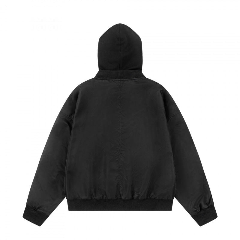 Unisex Oversize Hoodie Blouson Jacket with Ribbed Cuffs and Flap Pockets Fashion Glam