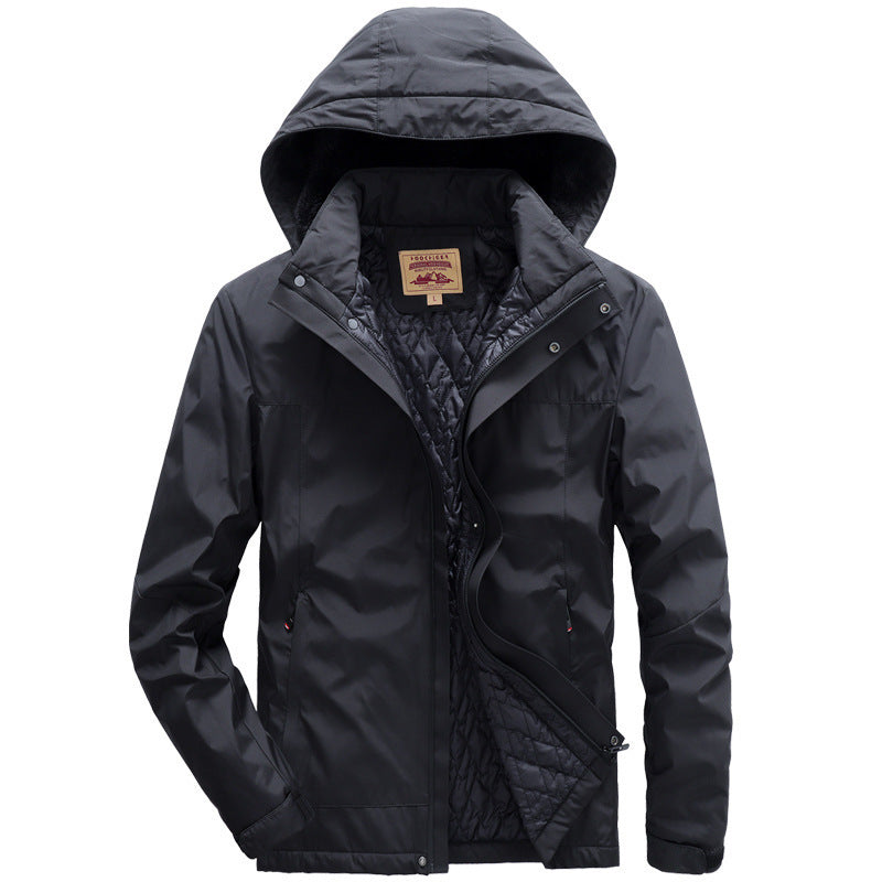 Men's water-repellent padded thermal jacket with adjustable hood and windproof membrane Fashion Glam