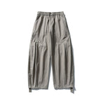 Unisex Wide Cropped Cargo Pants with Drawstring Waistband, Multifunctional Flap Pockets, and Adjustable Leg Straps Fashion Glam