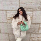 Ladies short jacket made of luxurious long-pile faux fur with voluminous pile Fashion Glam