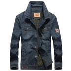 Men's denim jacket in vintage look with patch, chest pockets, and breathable mesh lining Fashion Glam