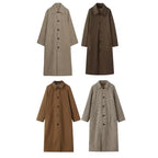 Women's longer minimalist trench coat with checked lining Fashion Glam