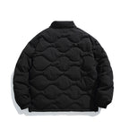 Unisex Oversized Padded Jacket with V-Neck, Snap Button Closure and Padded Insulation Fashion Glam