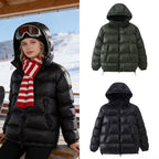 Women Quilted Oversized Thermal Jacket with Hood and Water-Repellent Surface Fashion Glam