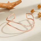 Women Open Bracelet with Curved Design Fashion Glam