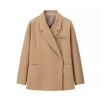 Women's Oversize Relax Blazer with Dropped Lapel and Patch Paspel Pockets Fashion Glam