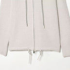 Women's chunky knit hooded jacket with zipper and drawstring Fashion Glam