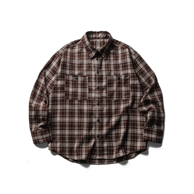 Men's Boxy Check Work Shirt made of soft flannel with double breast pockets Fashion Glam