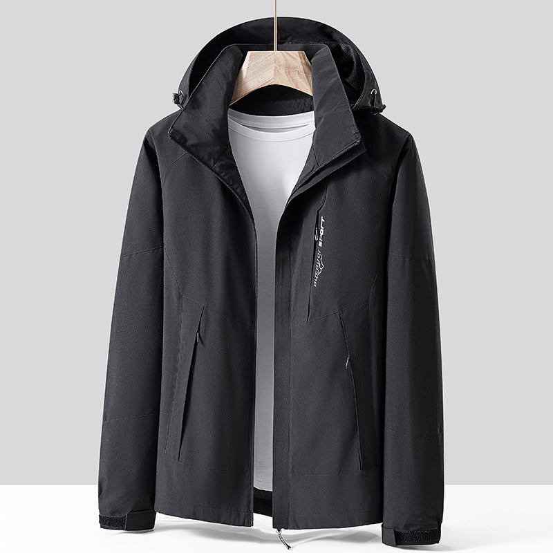 Unisex Breathable Softshell Outdoor Jacket in Colorblock Design with Adjustable Hood and Concealed Two-Way Zipper Fashion Glam