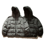 Unisex Oversize Thermo Puffer Jacket in Boxy Cut with Hood and Raglan Sleeves Fashion Glam