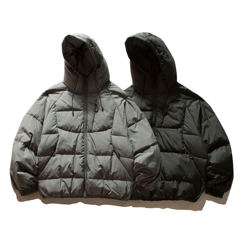 Unisex Oversize Thermo Puffer Jacket in Boxy Cut with Hood and Raglan Sleeves Fashion Glam