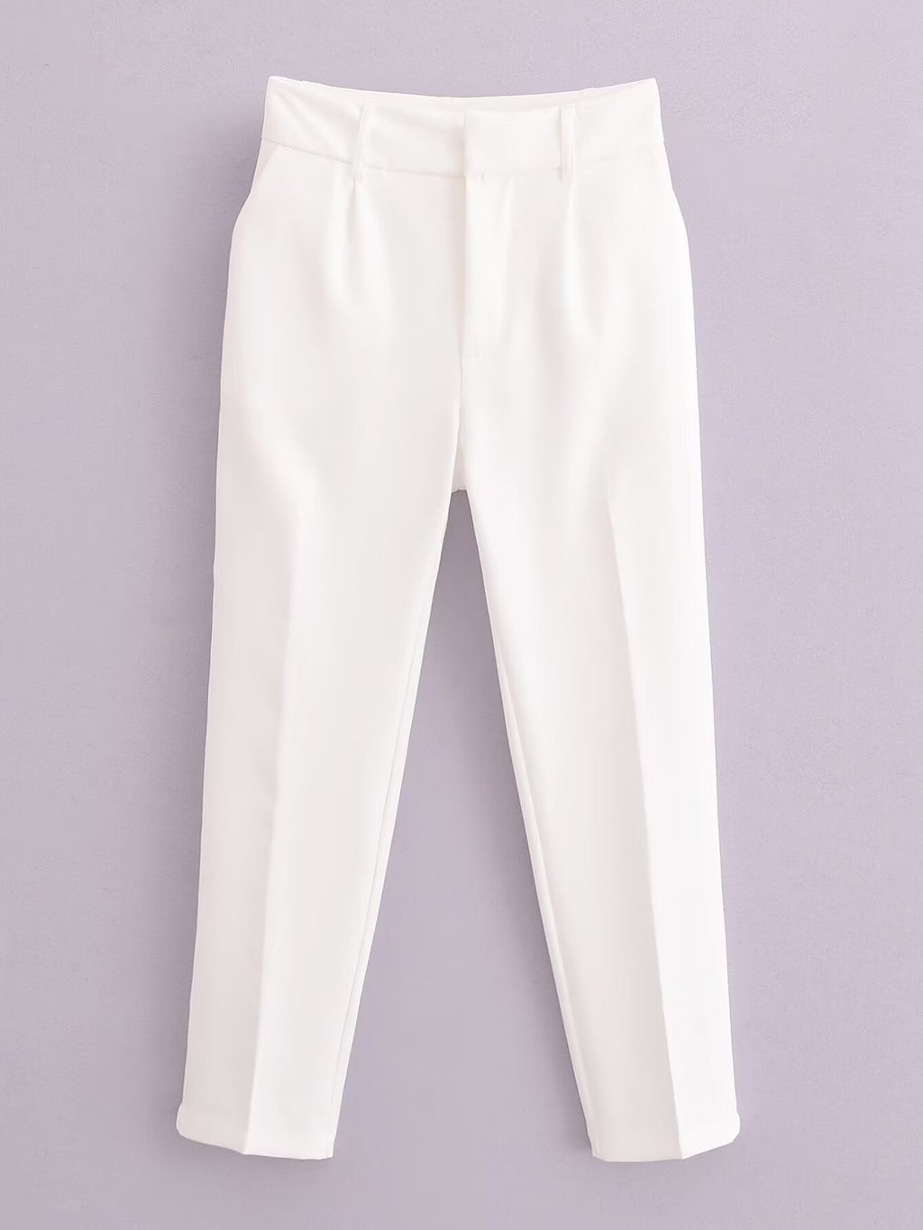Women slim fit suit trousers with crease and elastic waistband Fashion Glam