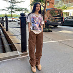 Women High-Waist Cargo Jeans in Relaxed-Fit with Wide Leg Fashion Glam