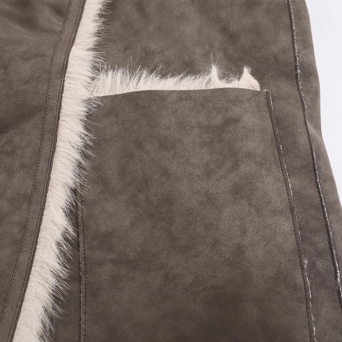 Women Longer Reversible Faux Fur Coat with Oversized Shawl Collar and Patch Pockets Fashion Glam