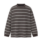 Unisex locker-fit structured knit sweater with round neck and maritime stripes Fashion Glam