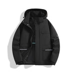 Men's three-layer trekking jacket with welded seams, hood, and multifunction pockets Fashion Glam