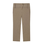 Ladies High-Waisted Cropped Stretch Pants with Pinstripes and Knee Patches Fashion Glam