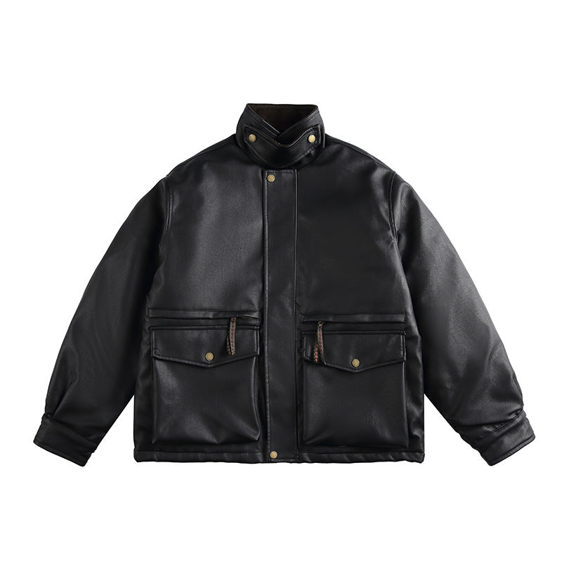 Men's Boxy-padded Utility blazer with high stand-up collar and patch pockets Fashion Glam