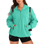 Women's Oversize Half-Zip Hoodie with Kangaroo Pocket Fashion Glam