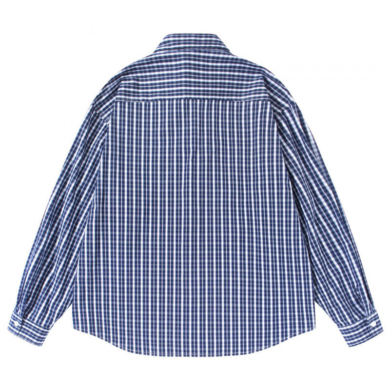 Men's loose-fitting checkered shirt with double breast pockets Fashion Glam