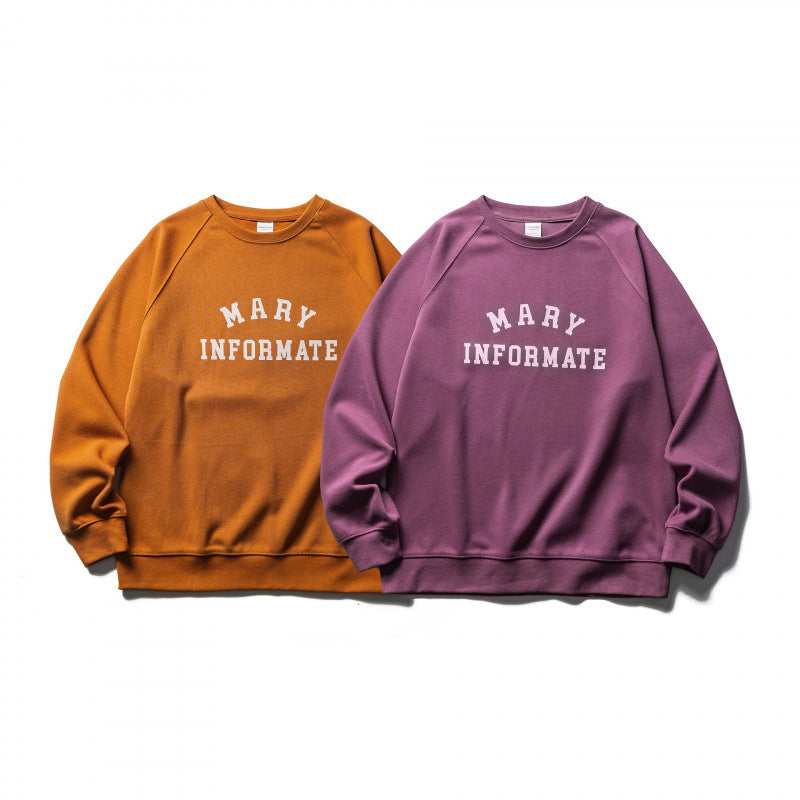 Unisex Oversize Sweatshirt in Collegiate Look with Round Neck and Raglan Sleeves Fashion Glam