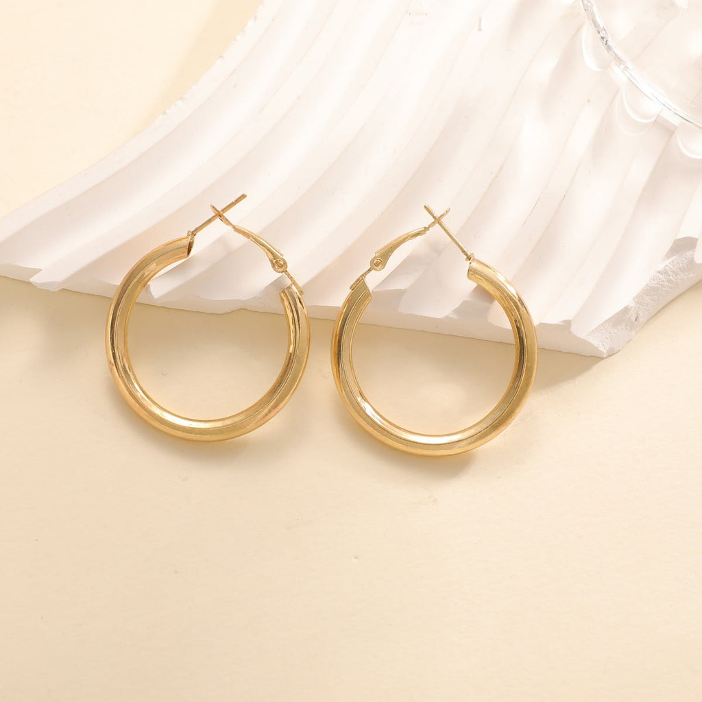Women's hoop earrings made of high-quality stainless steel with elegant design Fashion Glam