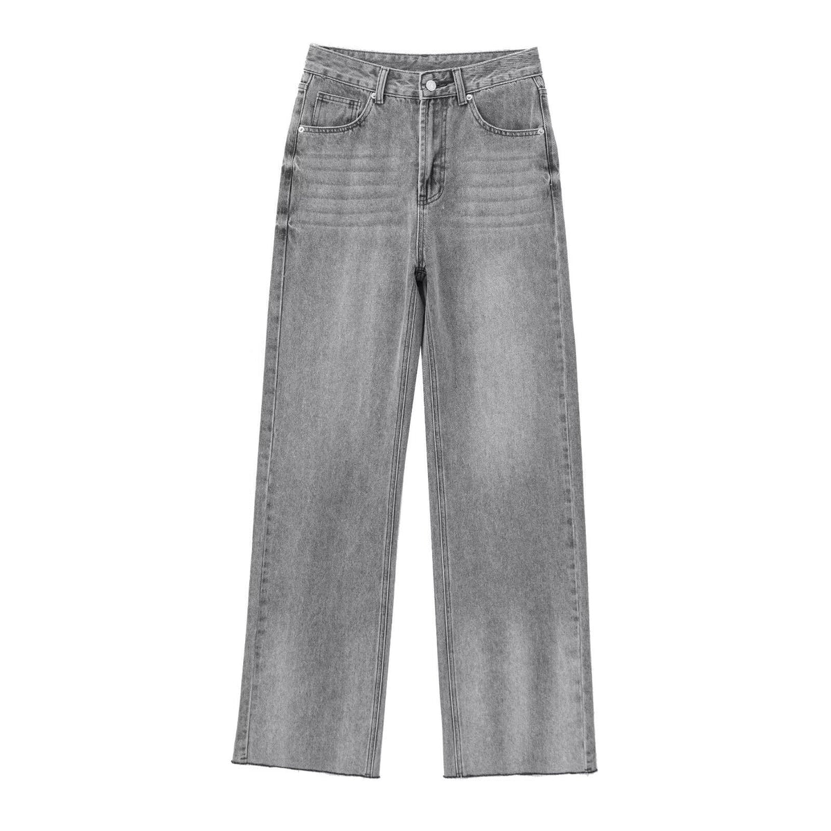 Women's high-waisted wide-leg jeans with wide leg and vintage wash Fashion Glam