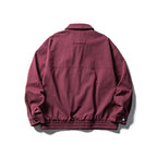 Men's Boxy Workwear Jacket with Full-Length Zipper, Flap Pockets and Elastic Waistband Fashion Glam
