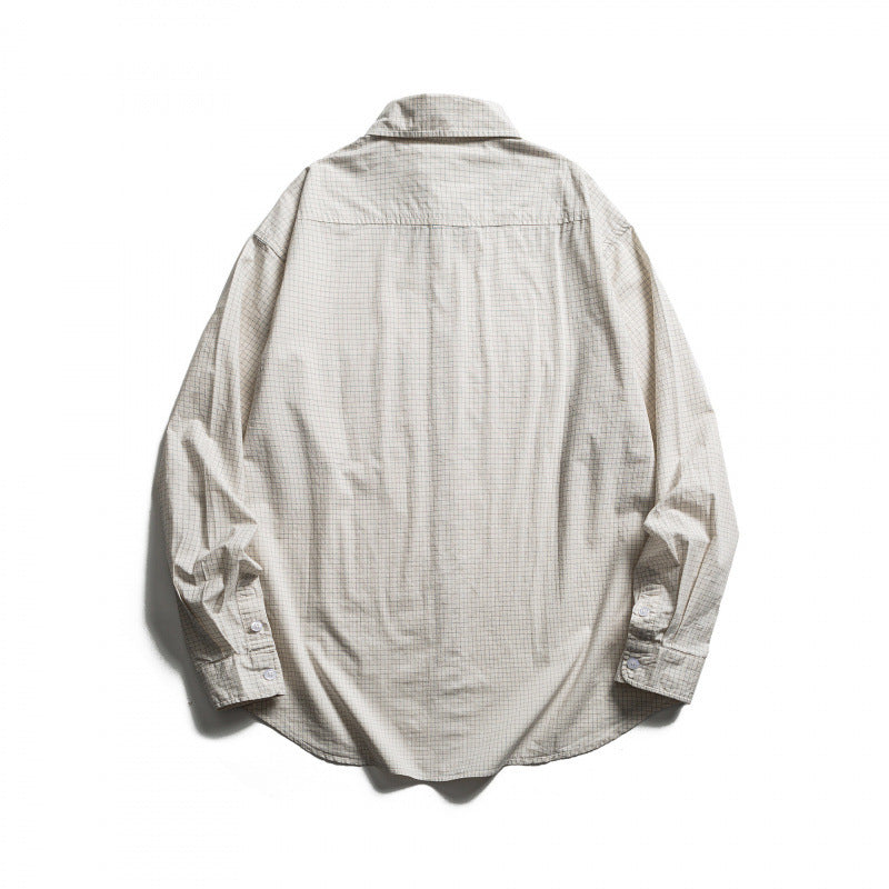 Men's oversized shirt made of cotton blend with fine pinstripes and chest pocket Fashion Glam