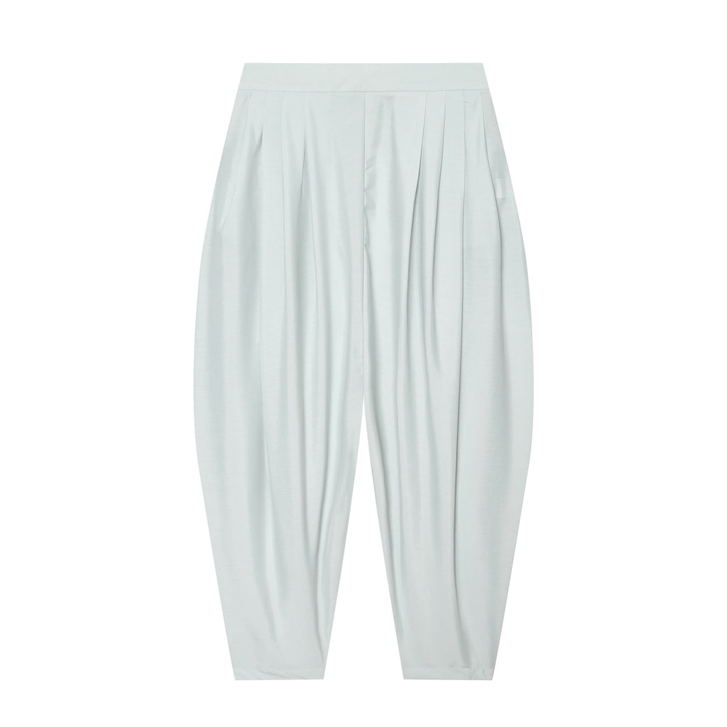 Women's High-Waisted Pleated Harem Pants with Tucks and Tapered Leg Fashion Glam