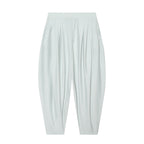 Women's High-Waisted Pleated Harem Pants with Tucks and Tapered Leg Fashion Glam