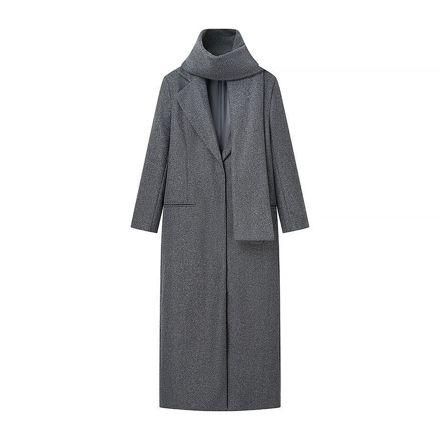 Ladies Longline Wool Cape Coat with Shawl Collar and Boxy Silhouette Fashion Glam