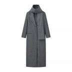 Ladies Longline Wool Cape Coat with Shawl Collar and Boxy Silhouette Fashion Glam