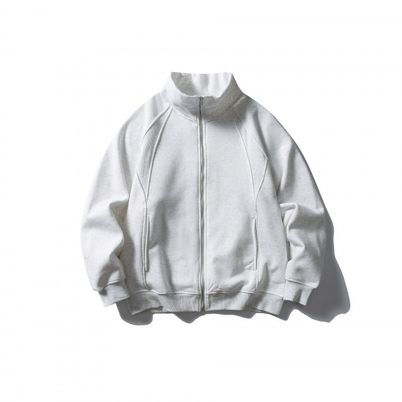 Unisex Boxy-Oversize-Zip Jacket with Stand-Up Collar, Raglan Sleeves, and Side Pockets Fashion Glam