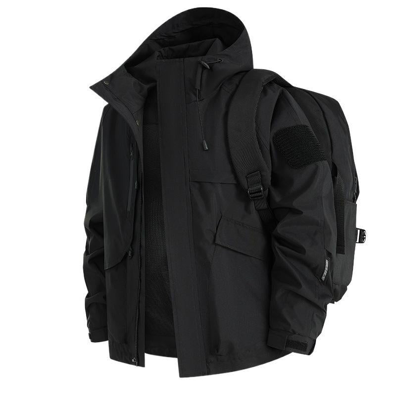 Men's Urban Weather-Resistant Hooded Parka with Multifunctional Pockets and Mesh Lining Fashion Glam