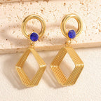 Women's Design Earrings with Geometric Wire Motif Fashion Glam