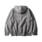 Unisex Hooded Knitted Cardigan with Continuous Button Placket and Ribbed Cuffs Fashion Glam