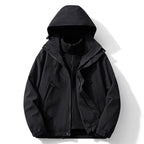 Men's two-layer softshell trekking jacket with removable fleece inner jacket and hood Fashion Glam