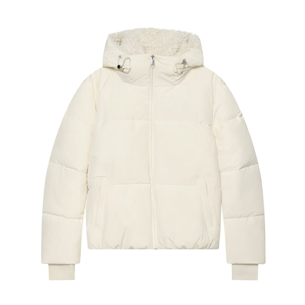 Women's Short Padded Jacket with Teddy Collar Fashion Glam