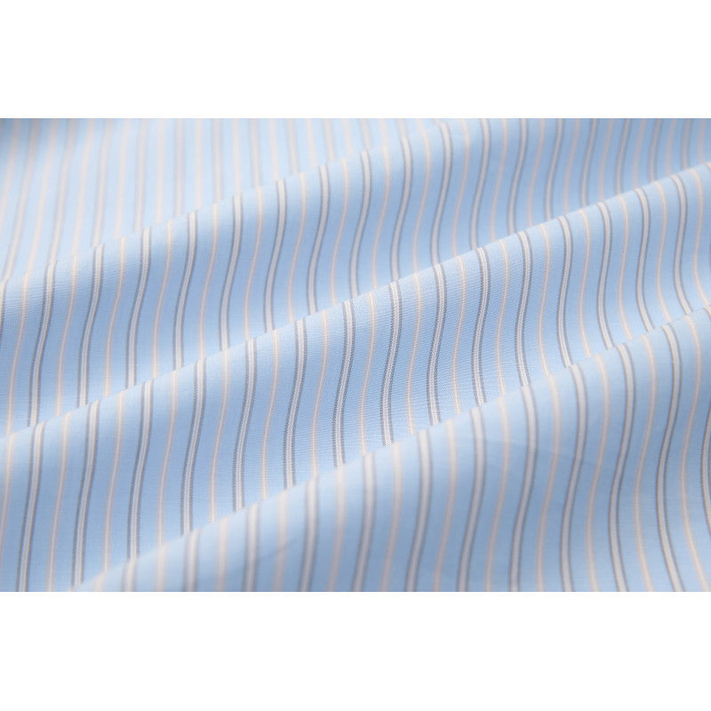 Men's Wide Cut Poplin Shirt with Stripes and Chest Pocket Fashion Glam