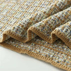 Women's Boucle Polo Knit Sweater with Tweed Effect Fashion Glam