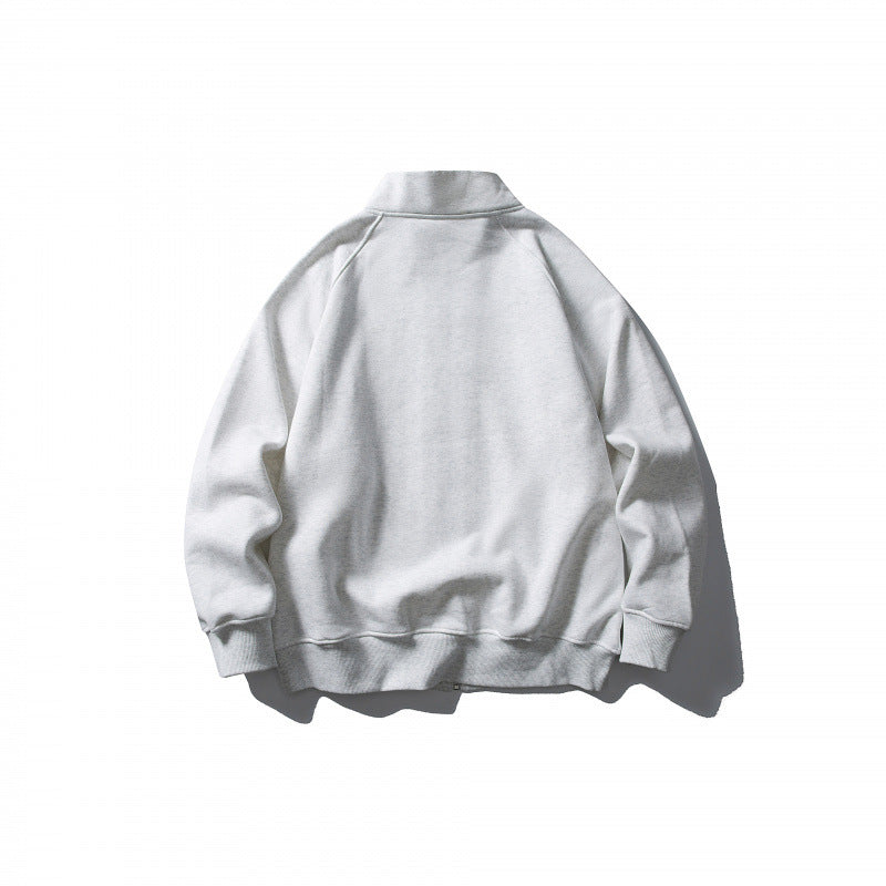 Unisex Boxy-Oversize-Zip Jacket with Stand-Up Collar, Raglan Sleeves, and Side Pockets Fashion Glam